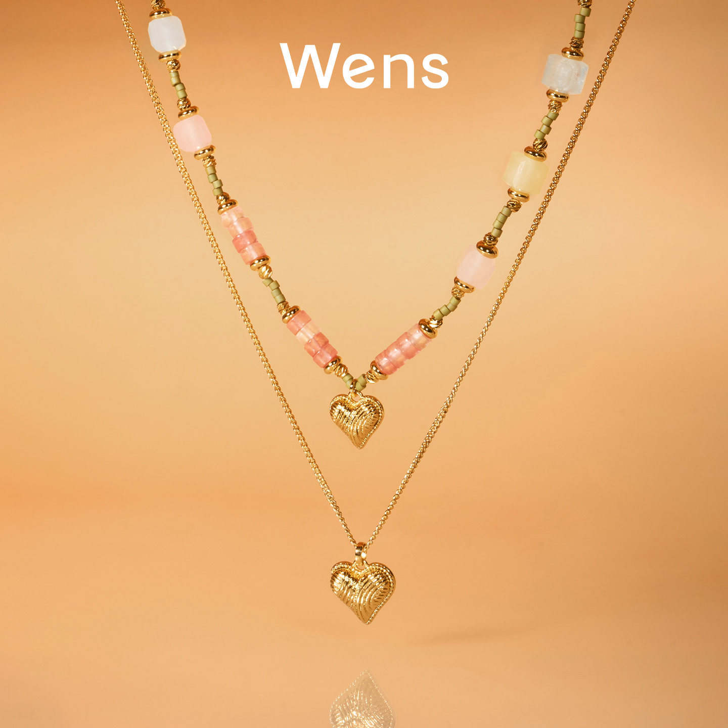 Wens「我的心」糖果彩色串珠项链手链女可叠戴生日礼物送女友