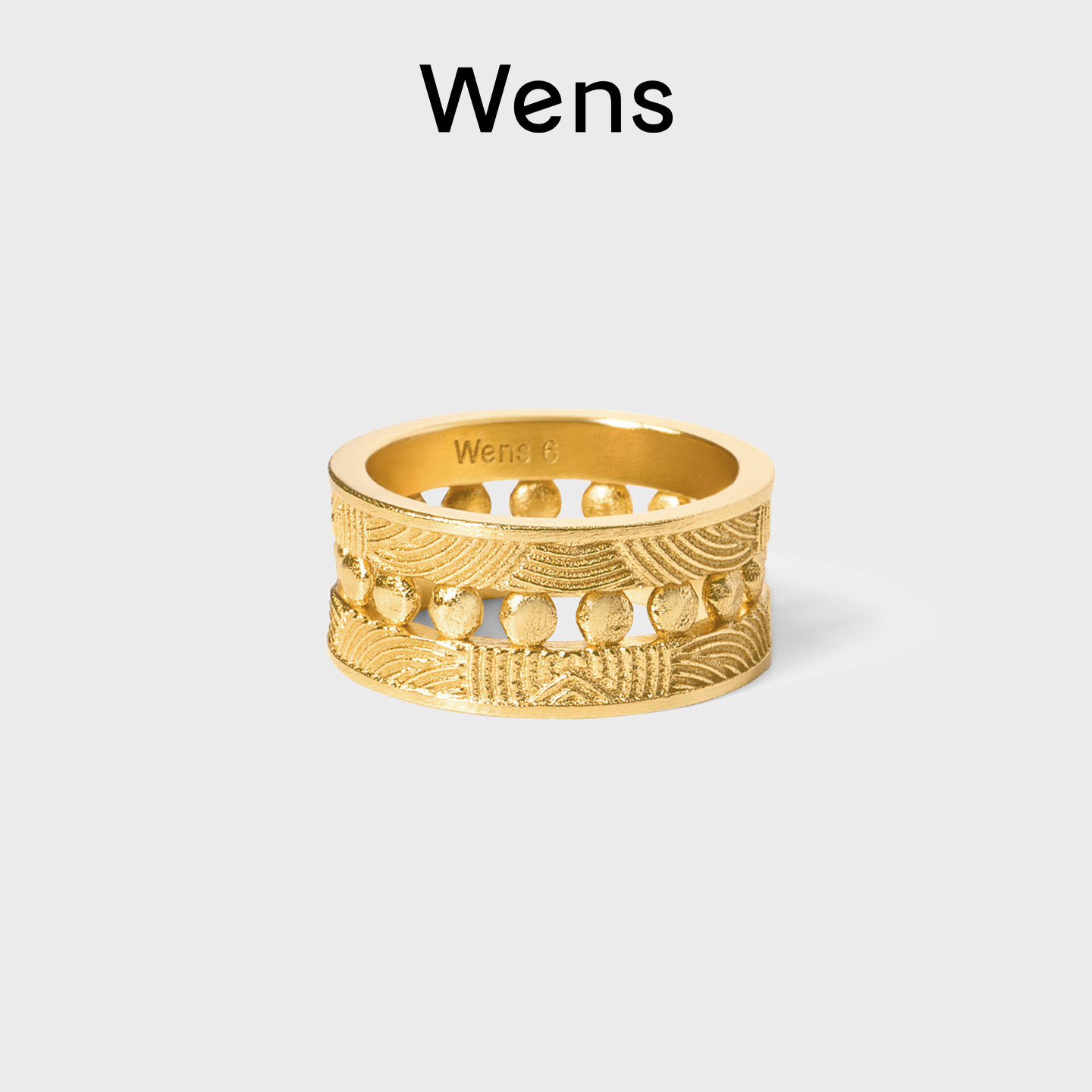 Wens【明星同款】编织系列纹理戒指女金银双色高级感小众食指戒指