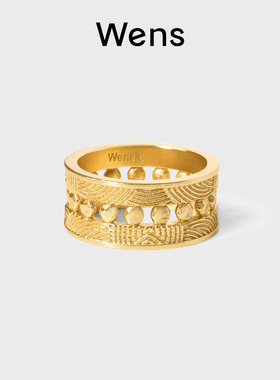 wens镂空编织度假波嬉风设计戒指