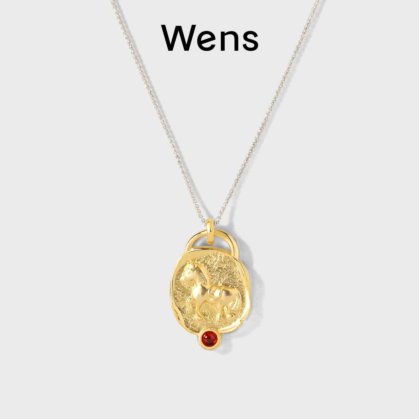 Wens 「新年限定」小马雕刻镶石金币长项链本命年送礼颈饰吊坠,饰品/流行首饰/时尚饰品新,项链,淘宝优惠券,粉丝福利购,淘宝优惠卷