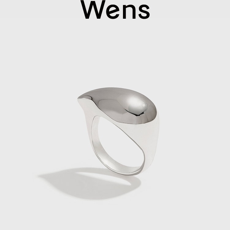 Wens水滴造型银色戒指