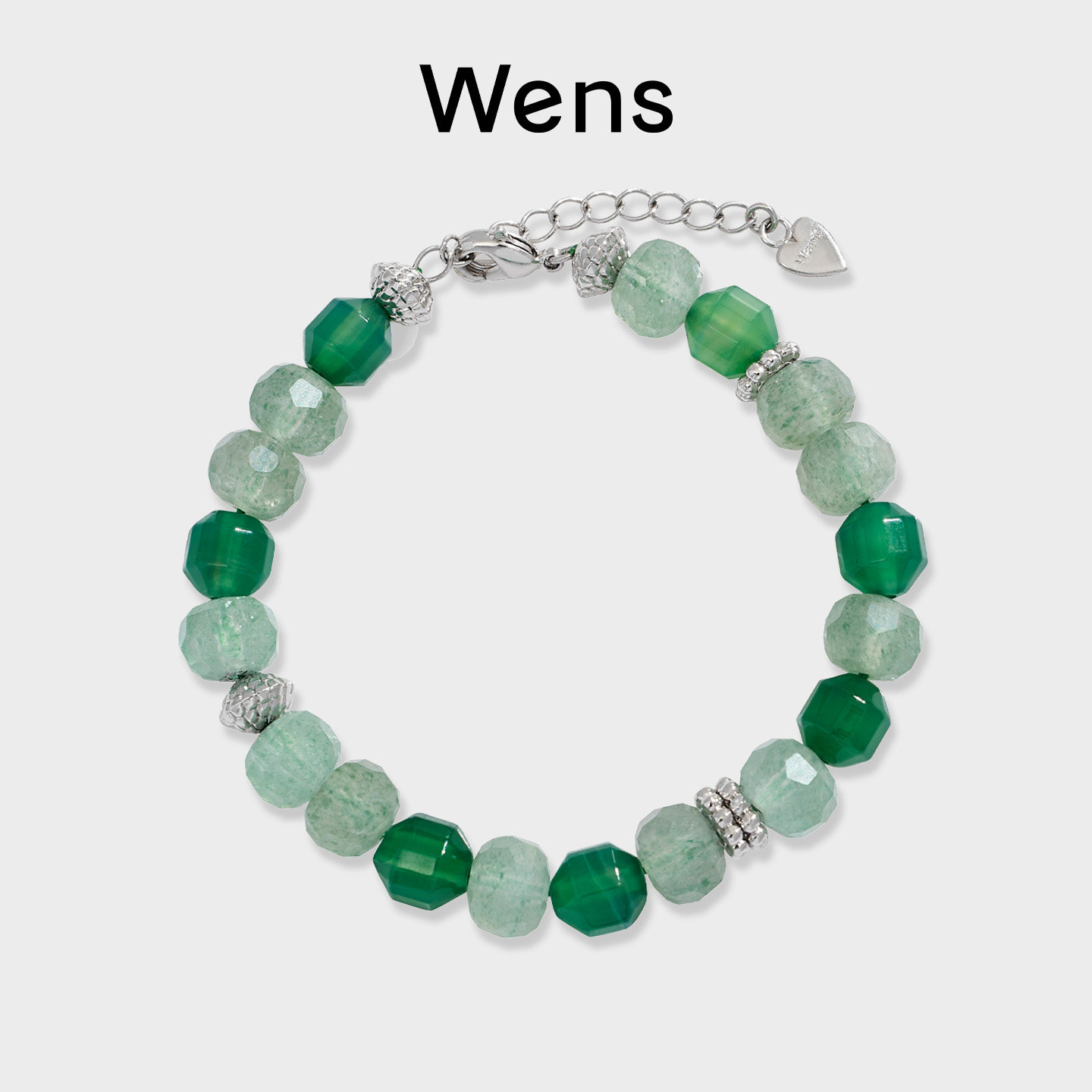 Wens绿玛瑙串珠手链女原创小众设计天然石新中式夏日手饰品