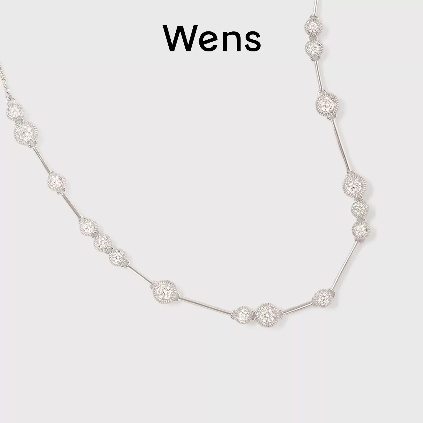 Wens明星同款满天星锆石项链图片