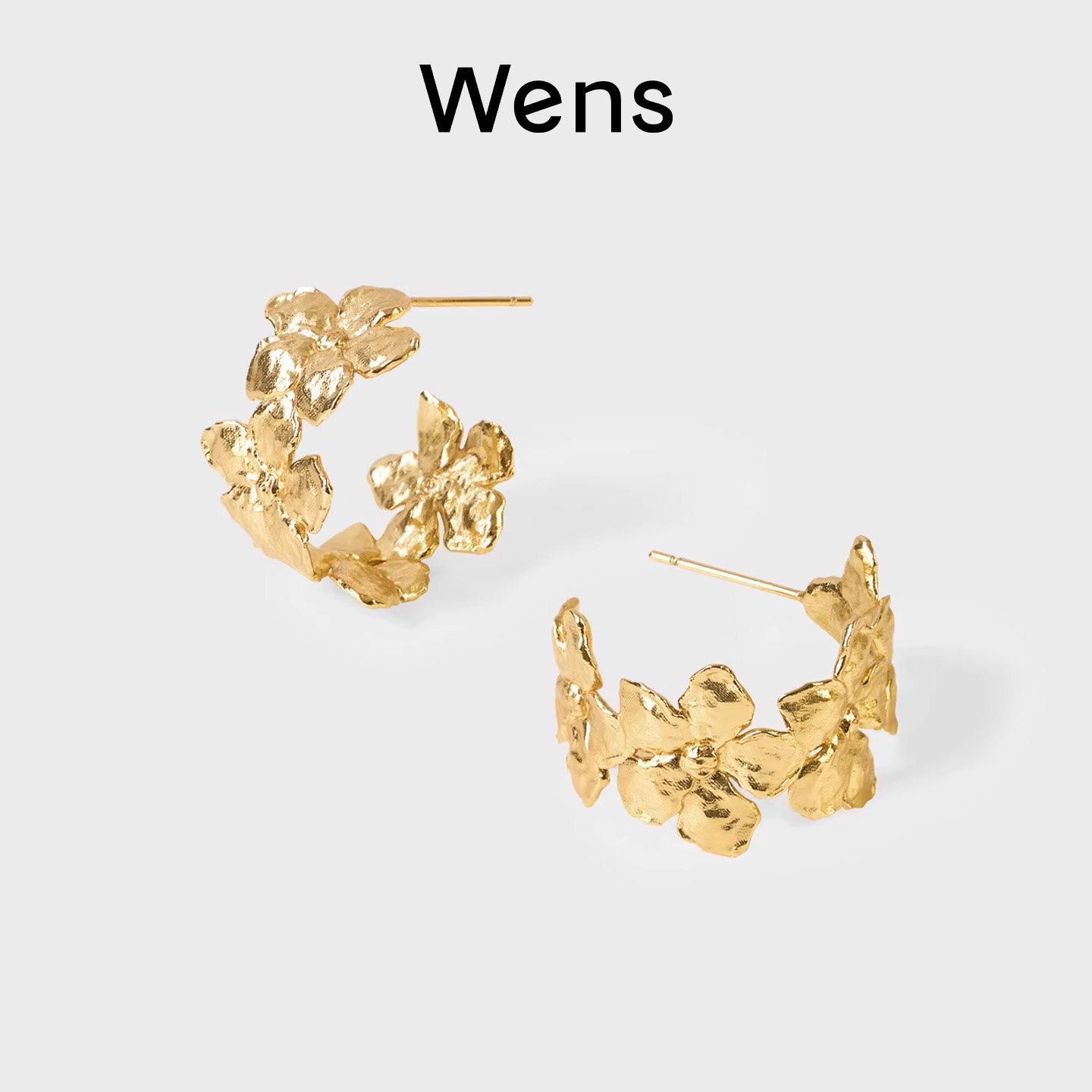 Wens花神系列繁花耳圈耳饰女金银双色立体花朵生日礼物送女友,饰品/流行首饰/时尚饰品新,耳环,淘宝优惠券,粉丝福利购,淘宝优惠卷