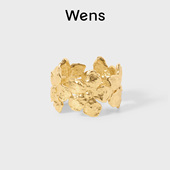 Wens花神系列繁花立体金属花朵戒指女金银双色小众独特指环