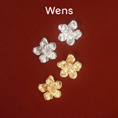 Wens 明星同款 花神系列花朵造型耳钉耳饰女金银双色送女友