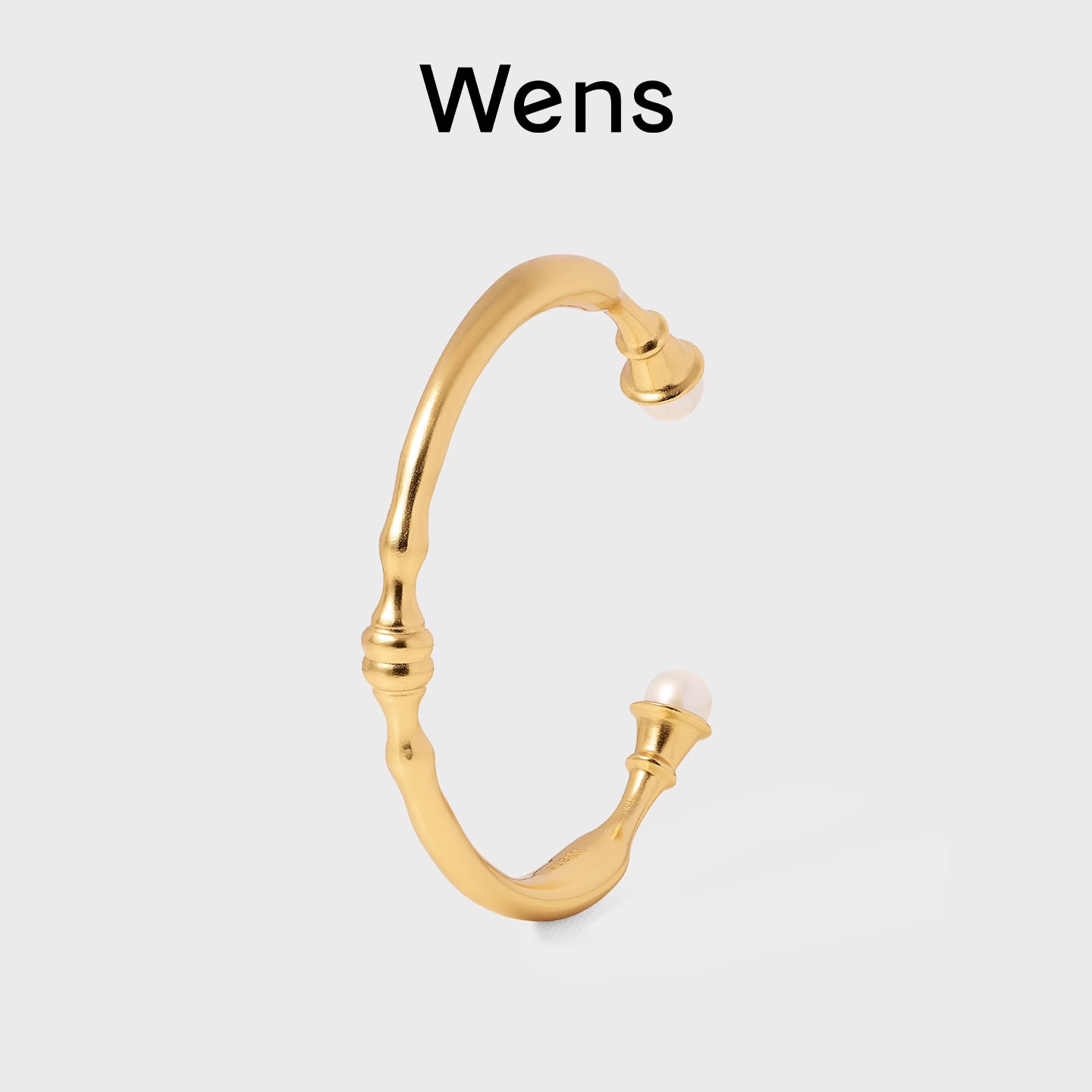 Wens金属镶淡水珍珠开口手镯