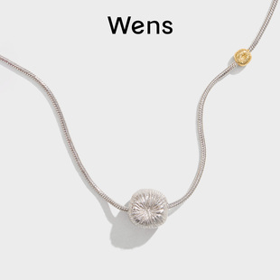 Wens花火拉丝短项链女小众高级感百搭项链