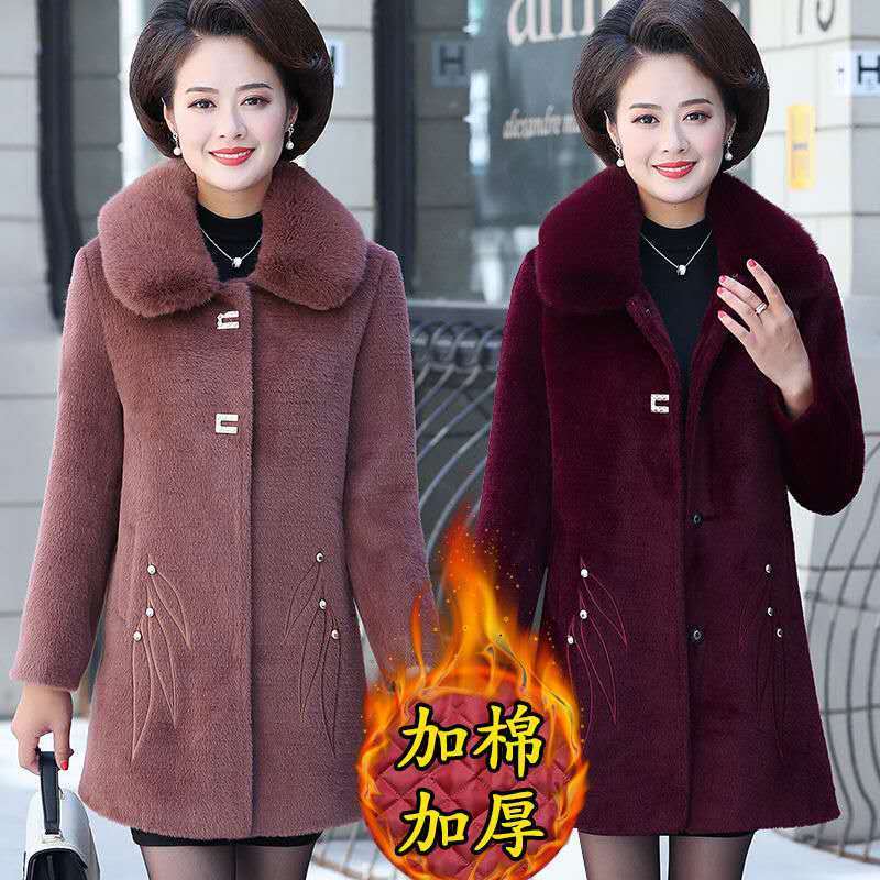 中年妈妈秋冬仿水貂新款