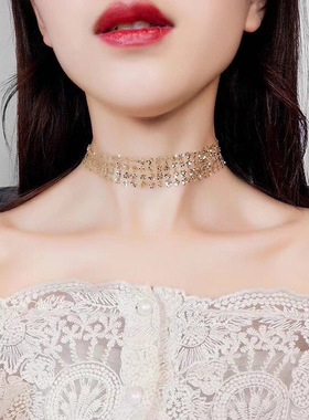 超闪亮片蕾丝全手工隐形仙女项链