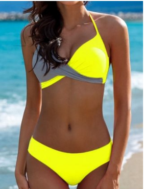 2018拼色分体泳衣跨境比基尼热卖连体泳装性感欧美bikini 24
