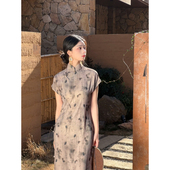 故双栖 绝美民国大小姐 新中式 盛夏 复古全开襟古法旗袍女夏季