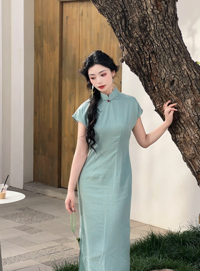 故双栖【且听风吟】新中式绝美旗袍女夏季改良年轻款日常可穿素雅