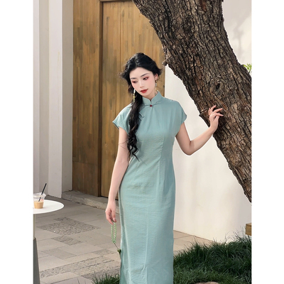 故双栖【且听风吟】新中式绝美旗袍女夏季改良年轻款日常可穿素雅