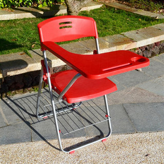 培训椅带加大写字板桌板会议记者塑料折叠椅一体桌椅教学办公塑钢
