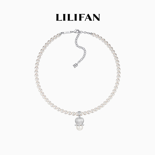 LILIFAN莉莉梵 铃兰拉丝珍珠项链 气质优雅锁骨链法式精致百搭