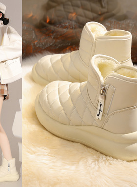28110保暖面包大棉鞋2025冬季女鞋子加绒厚底雪地靴女