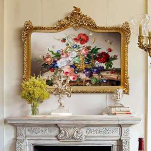 玄关装饰画欧式客厅挂画花卉玫瑰花油画大芬村壁画法式高端画