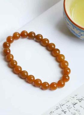 和田玉供应链天然新疆和田玉且末糖料老料满糖色珠圆玉润玉石手串