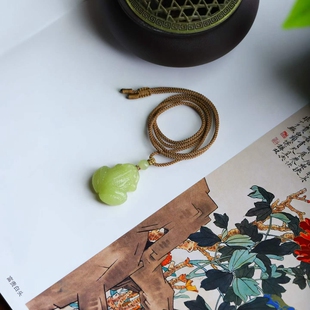 天然新疆和田玉玉器工厂店若羌黄口料老料工艺品玉石青蛙吊坠挂件