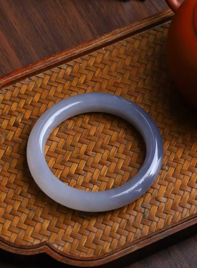 天然新疆和田玉玉器工厂店青海料老料俏烟紫色玉石素面镯女款手镯