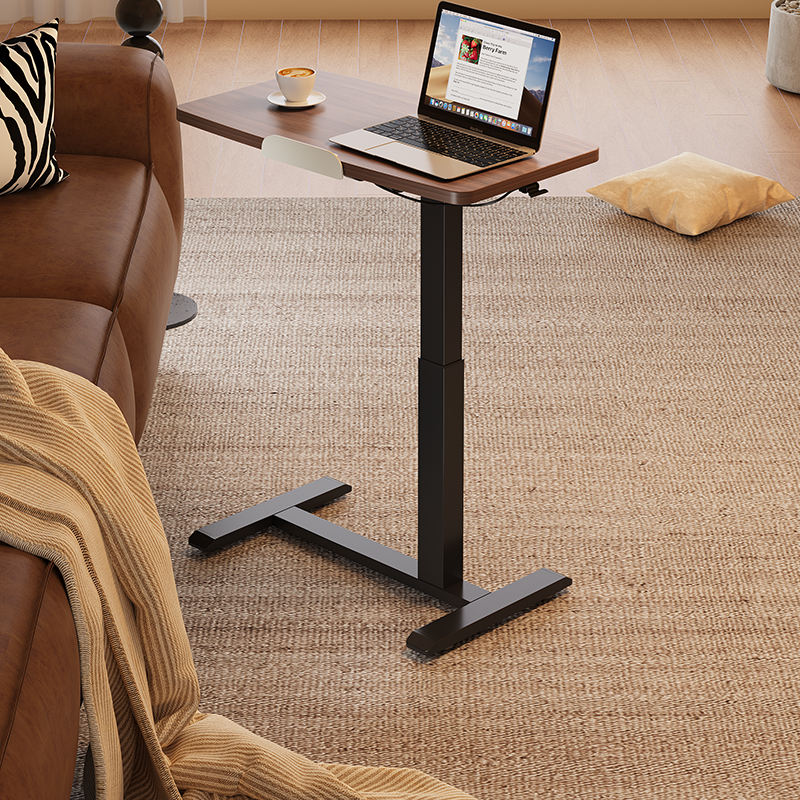 实木升降桌可移动书桌电脑桌