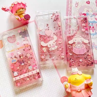 s20流沙note9软a04sins风a15可爱a23女a34卡通a52 a56 透明s23fe 日系樱花玉桂狗适用三星s25ultra手机壳s24