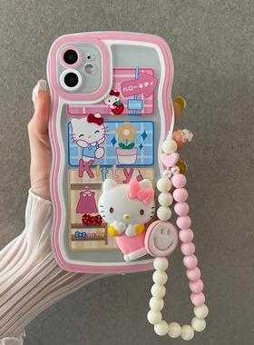 卡通凯蒂猫适用三星s24ultra手机壳s23+/s21fe支架s20全包防摔a03s/a15硅胶a23女a52磨砂a31/a54挂绳a71/a73