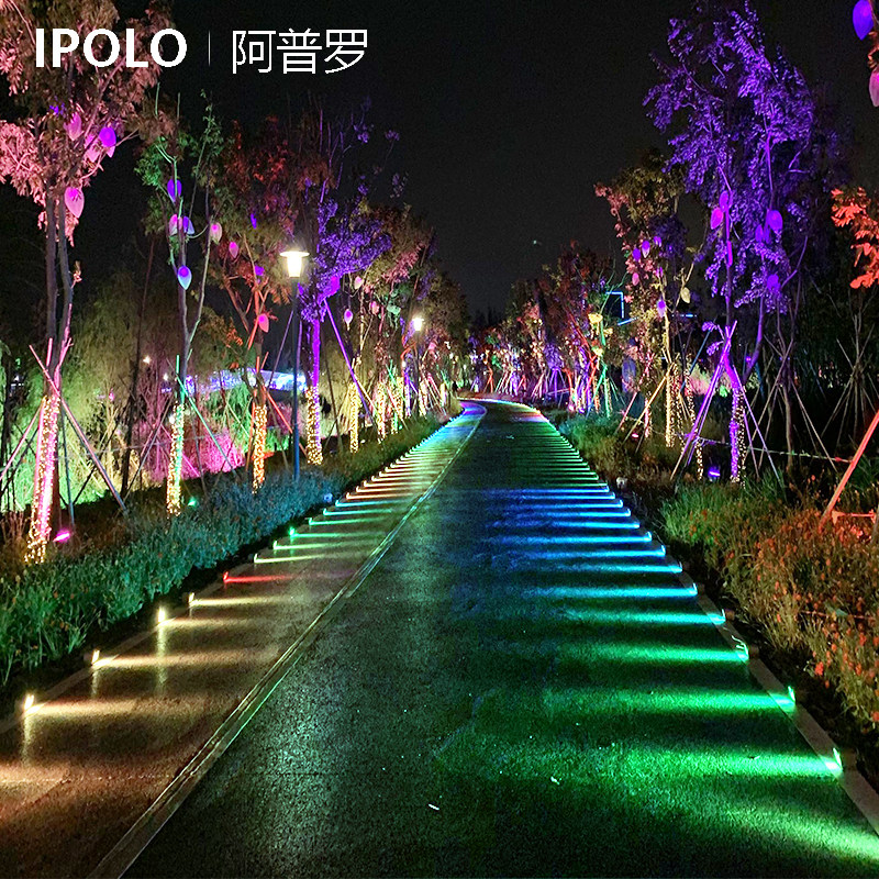 led太阳能网红彩虹步道灯步梯防水地面免钻孔楼梯景观过道景观灯