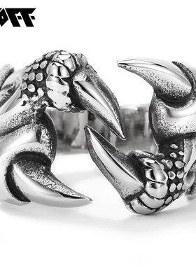 XXOFF钛钢戒指男嘻哈复古炫酷龙爪设计街头潮流个性戒指