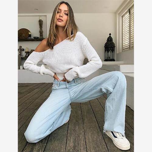 Flare Jeans Pant Women Vintage Denim Ladies Jeans Trousers