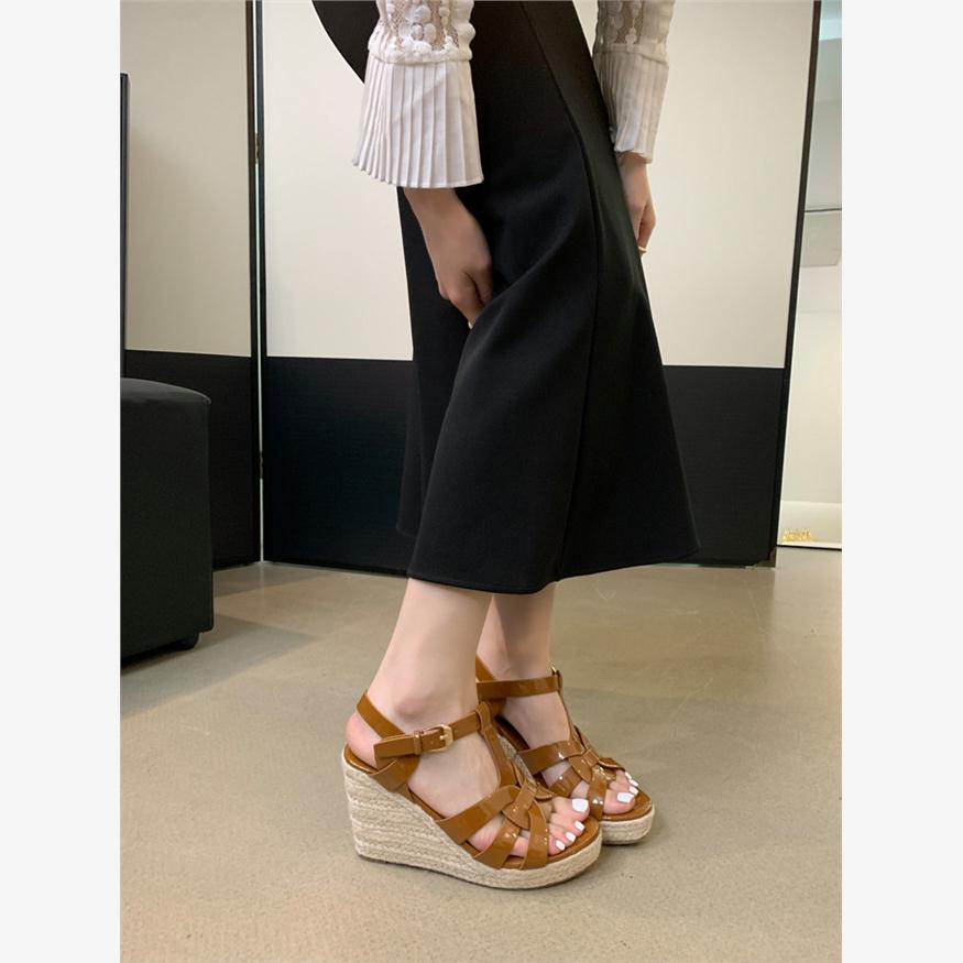 坡跟超高跟松糕凉鞋女202