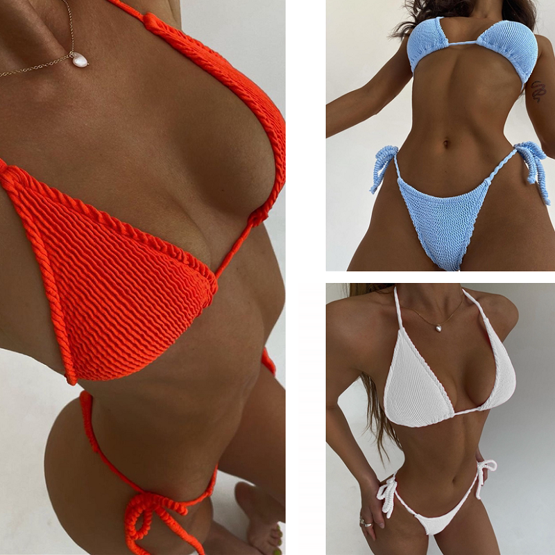 Bikini Sets Women Tie Side GString Thong Swimsuit Female Ban