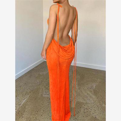 suspender open back slim bag hip dress吊带露背修身包臀连衣裙