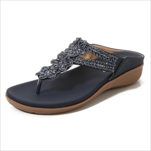 big beaded Retro comfortable cool slippers yards flower 女鞋