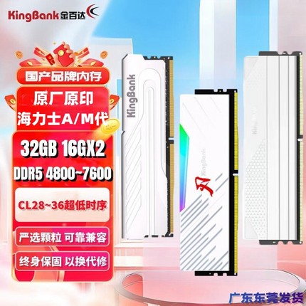 金百达16G/32G套装D5 6000 6400 6800 台式内存银爵刃系列海力士A