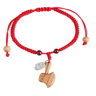 老桃木剑项链婴儿童成人男女款吊坠随身朱砂挂件纯银饰品原木雕刻