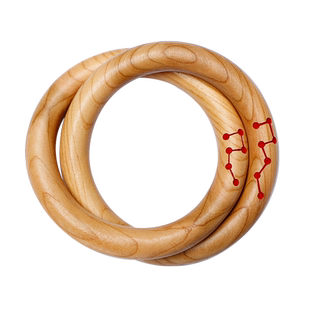 桃木老料乾坤圈天然老桃木一体手工雕刻真朱砂填充手镯阴阳环枣木