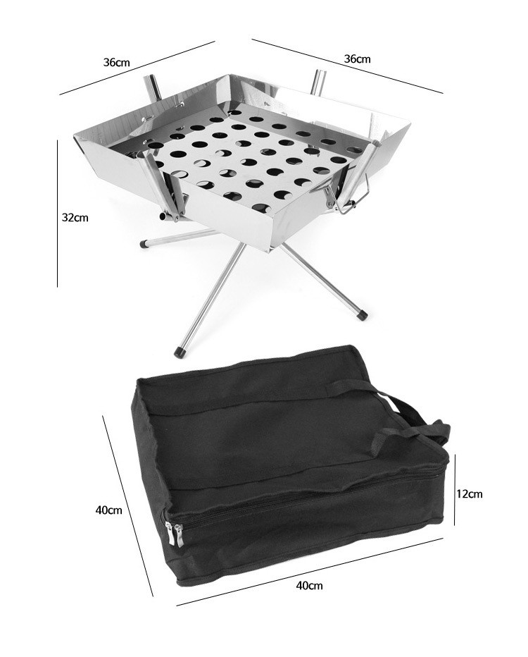定制户外烧烤炉焚火架野营家用不锈钢折叠烤肉架木炭烧烤炉子