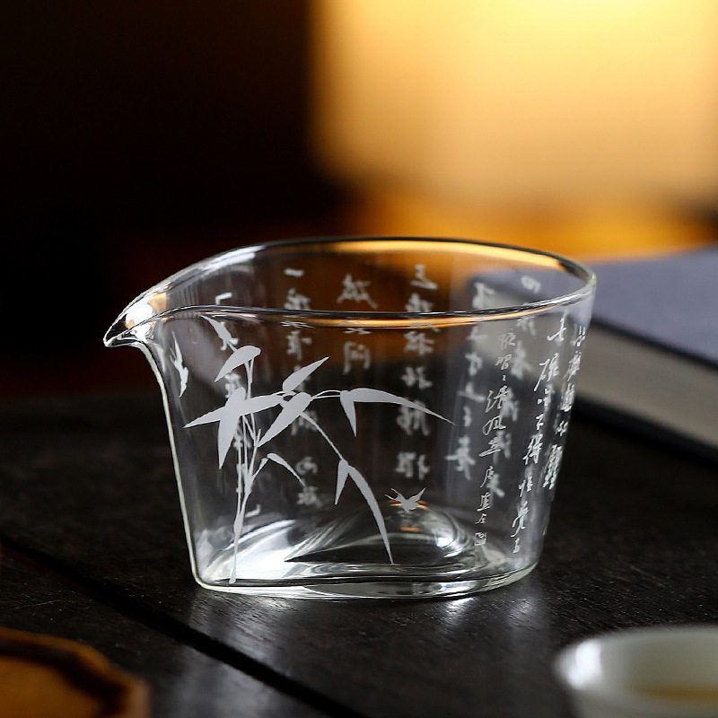 高硼硅玻璃七碗茶诗公道杯家用禅意分茶器功夫茶具茶海公杯匀杯