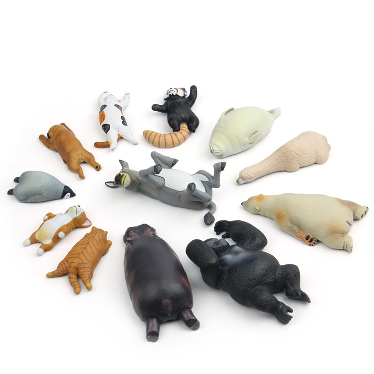 12款温暖系列日本瞌睡Z00动物园柯基猫咪北极熊猩猩手办冰箱贴