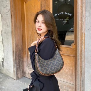 包包2025新款春夏时尚百搭手提包感pu女包凯旋门半圆腋下包