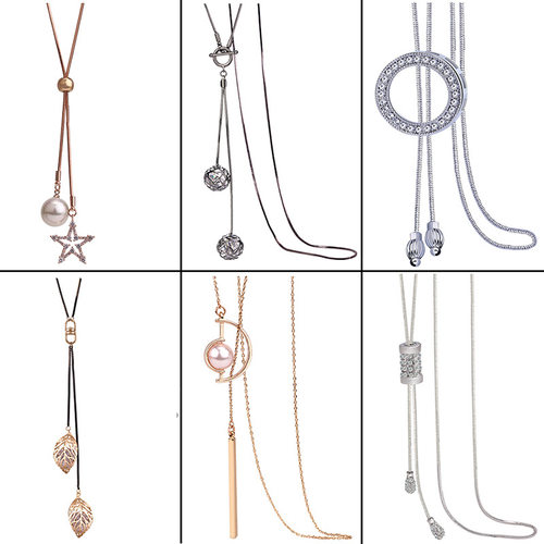 韩版高档毛衣链长款秋冬女装链条挂件配饰流苏吊坠项链厂家直销