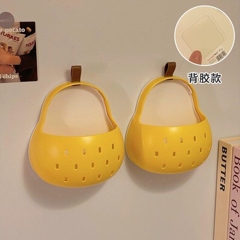 创意秋月梨免打孔磁吸厨房挂壁杂物餐具收纳篮多功能沥水篮置物架