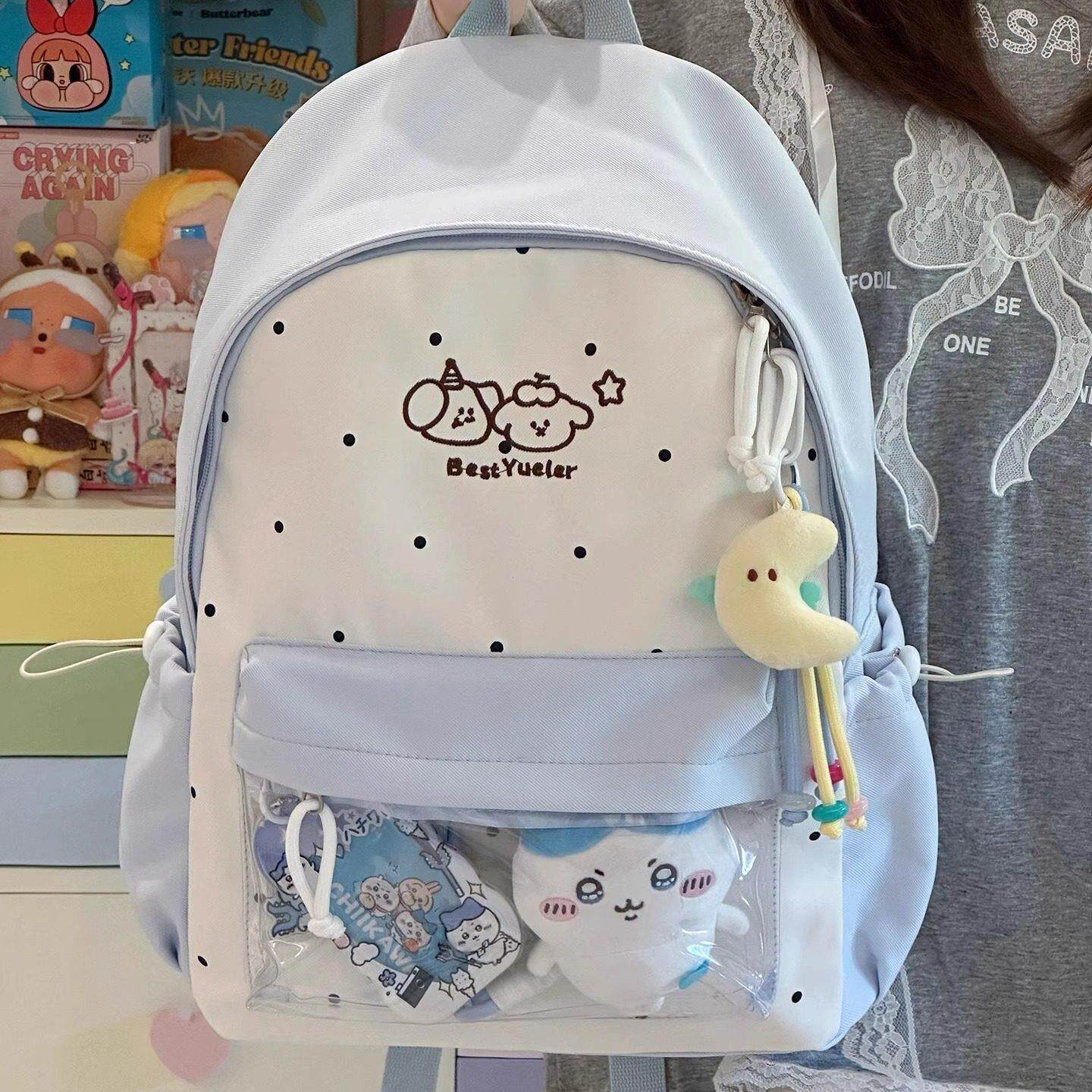 日系ins风书包初中女生小众不撞款双肩包小学生女孩外出旅游背包