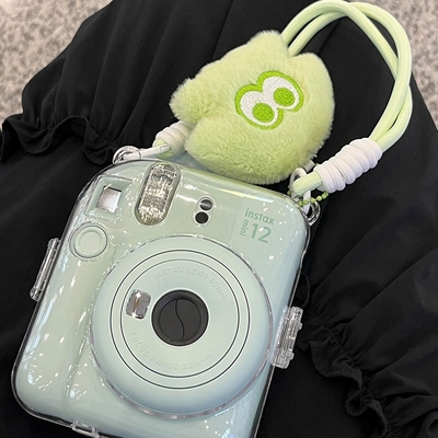 富士拍立得挂绳保护壳mini12可拆卸手提斜挎编织绳多巴胺链条肩带