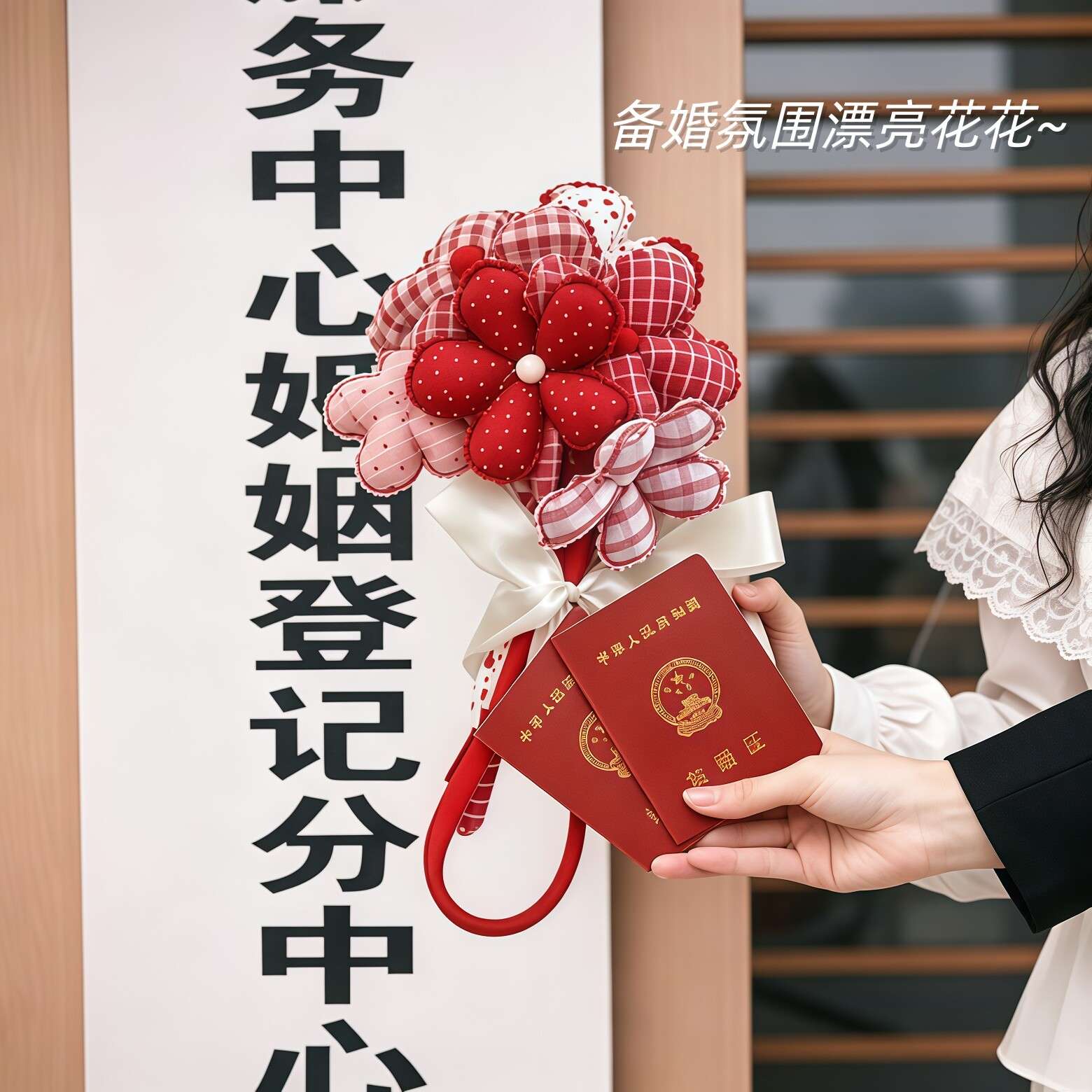 【备婚好物】碎花格纹花束手作礼物ins布艺波点花束新娘拍照道具