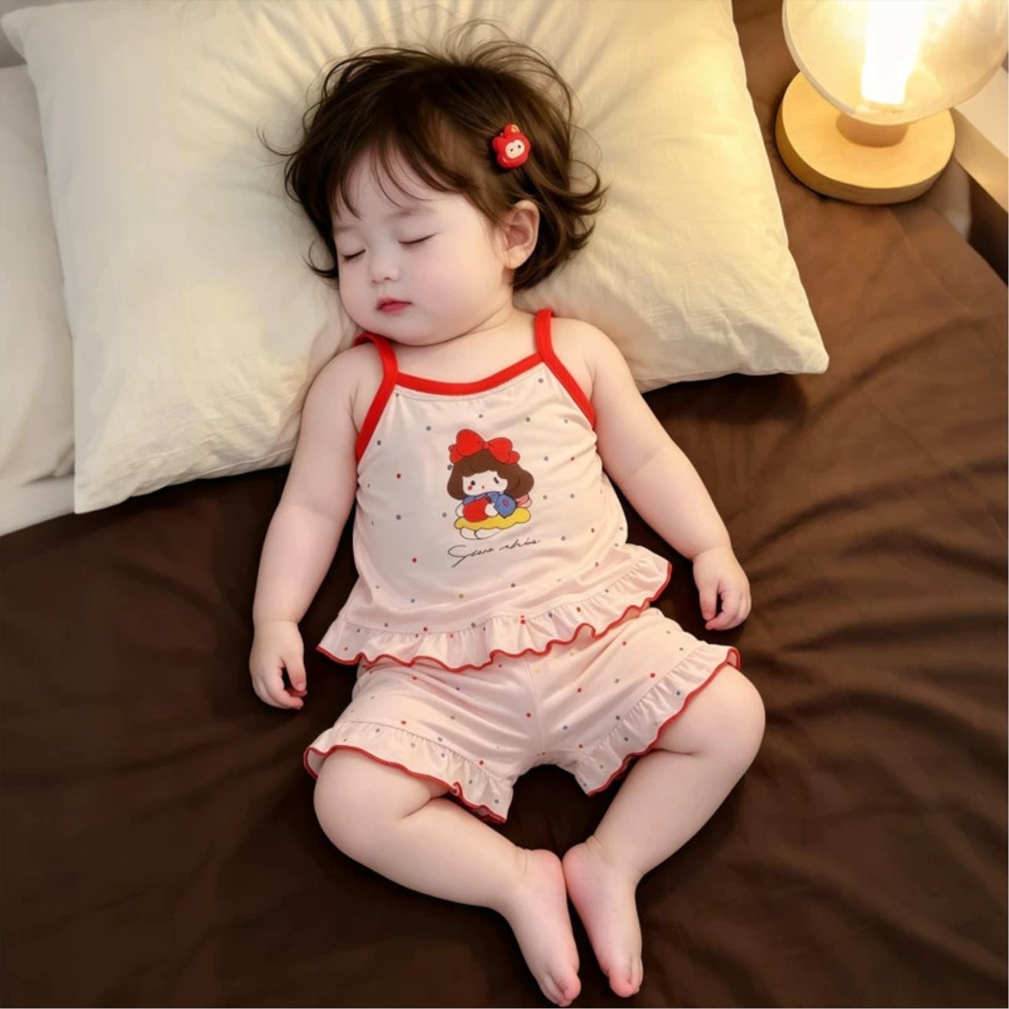 婴儿睡衣宝宝分体家居服夏季薄款小月龄亲肤透气空调服两件套儿童