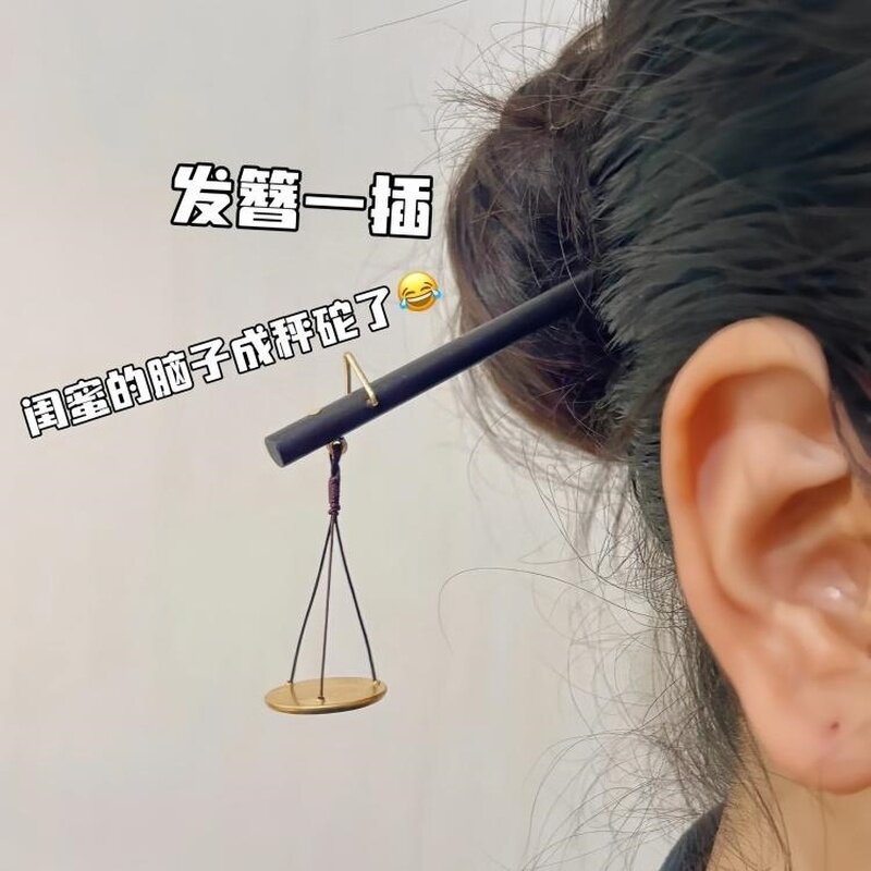 水龙头发簪新中式古风女高级感檀木盘发汉服发饰搞怪创意2025新款