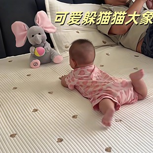 可爱躲猫猫大象玩偶会唱歌的宝宝哄娃玩具婴幼儿0到6个月抬头训练